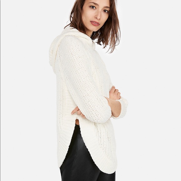 Express Sweaters - Express Chenille Hooded Sweater